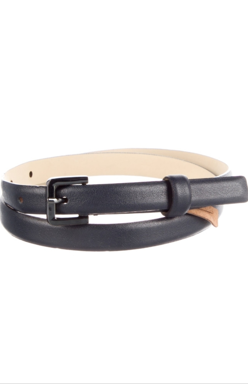 MaxMara Midnight Blue Skinny Calf Leather Belt